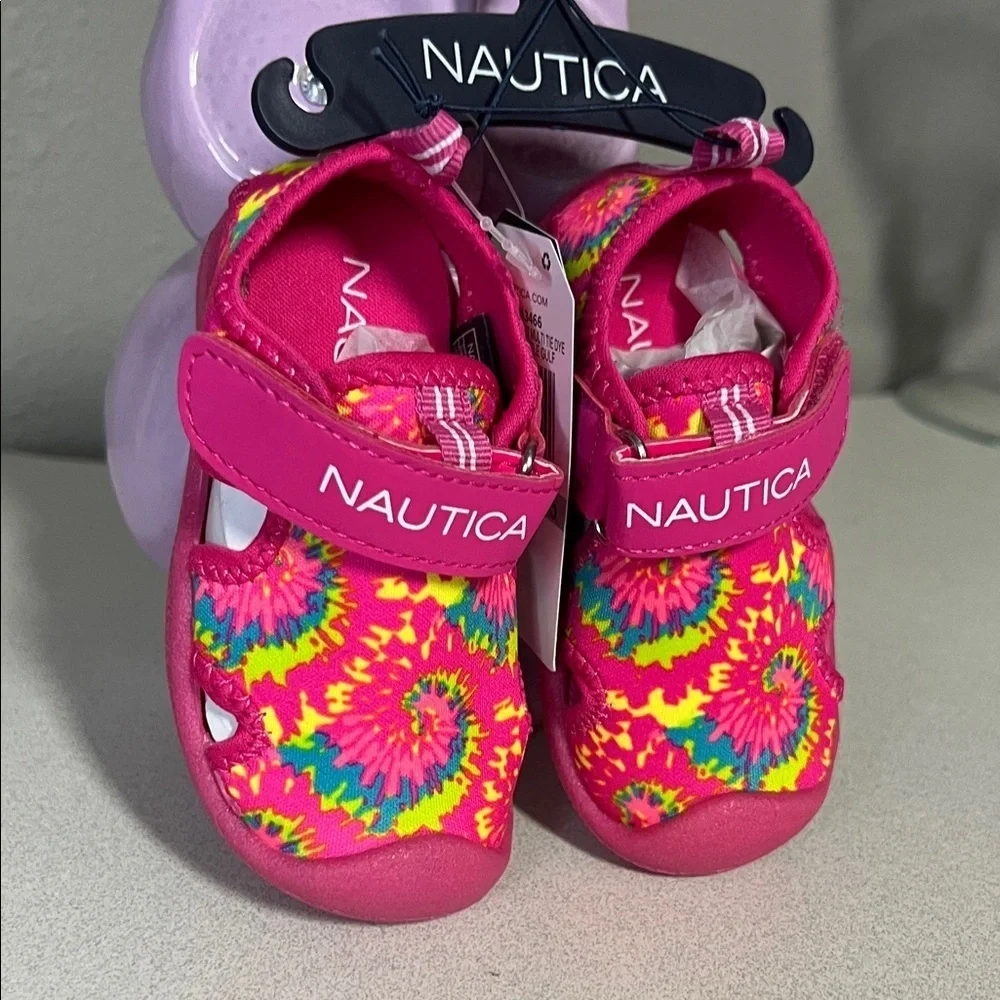 Nautica Kids Pink and Yellow Tie-Dye Water Shoes